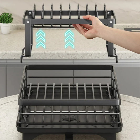 1 Or 2-Tier Space-Saving Kitchen Dish Drying Rack